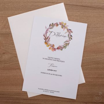 Vabilo na dekliščino.