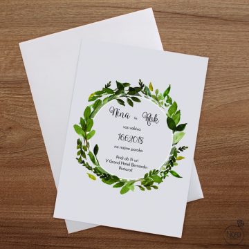 Poročna vabila - Laurel wreath.